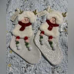 Festive Angel Christmas Stockings set of 2